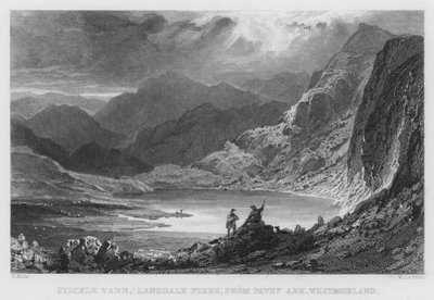 Stickle Tarn, Langdale Pikes, de Pavey Ark, Westmorland - Thomas (after) Allom