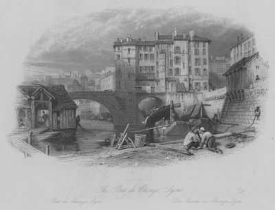 Le Pont du Change, Lyon (gravure) - Thomas (after) Allom