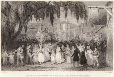 La fête des joncs à Ambleside, Westmorland (gravure) - Thomas (after) Allom