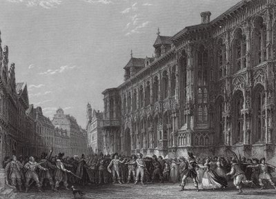 Hôtel de ville, Gand (gravure) - Thomas (after) Allom
