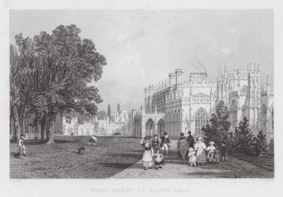 Façade ouest de Eaton Hall (gravure) - Thomas (after) Allom