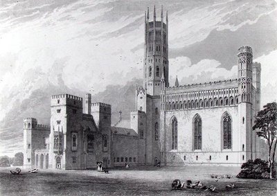 Abbaye de Fonthill depuis le sud-est, de «Illustrations graphiques et littéraires de l