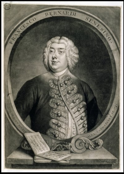 Francesco Bernardi Senesino, gravé par Alexander van Haecken (1701-58) - Thomas (after) Hudson