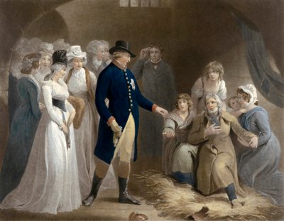 George III visite la prison de Dorchester. Bienfaisance royale. - Thomas (after) Stothard