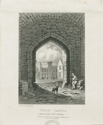 Château de Dudley - Le Donjon : gravure - Thomas (after) Underwood