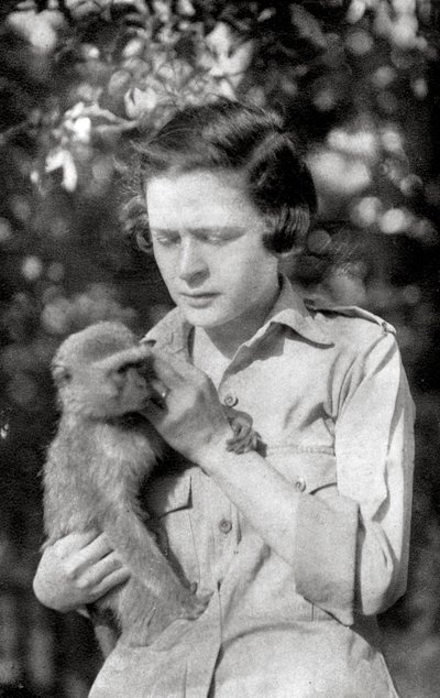 Stella Court Treatt et son singe Kima, Dodoma à Mongalla, Afrique de l