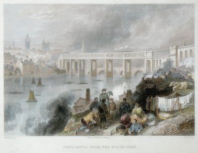Newcastle-upon-Tyne depuis le sud-ouest, vers 1850 - Thomas Abiel Prior