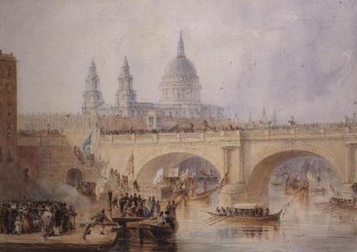 Débarquement du Lord Maire au pont de Blackfriars, vers 1830 - Thomas Allom