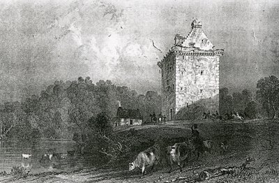 Gilnockie - ou la tour de Johnny Armstrong (Dumfries-shire), gravée par Henry Adlard, 1937 - Thomas Allom