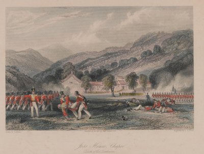 Maison Joss, Chapoo, Mort du Colonel Tomlinson, 1842 - Thomas Allom