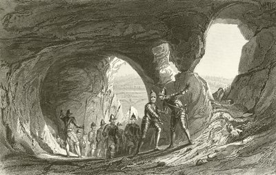 Le trou de Mortimer, château de Nottingham - Thomas Allom
