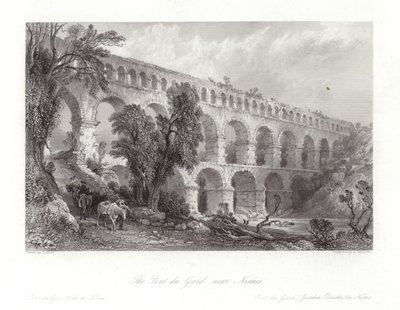 Le Pont du Gard, près de Nîmes - Thomas Allom