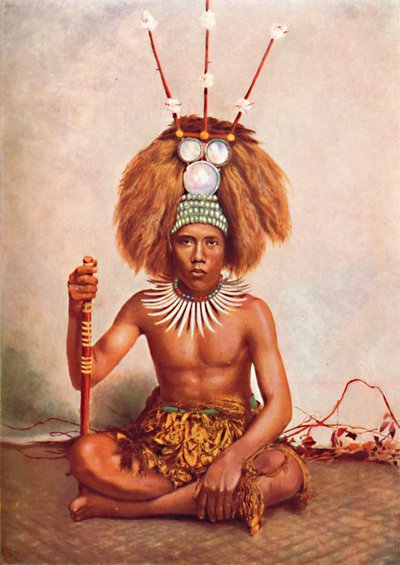 Un chef samoan en costume cérémoniel complet - Thomas Andrew