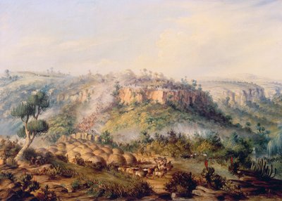 Attaque sur Stocks Kraall dans la brousse de la rivière Fish - Thomas Baines