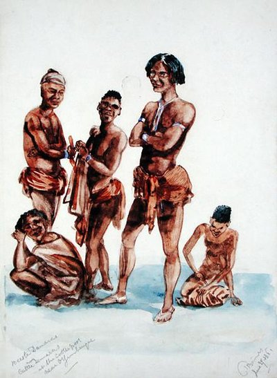 Damaras au tirage de bétail - Thomas Baines