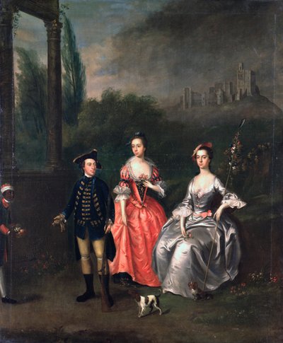 Portrait du capitaine Fenwick, de sa femme Isabella Orde et de sa sœur Ann, c.1746 - Thomas Bardwell
