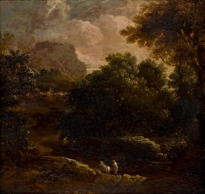 Paysage boisé avec des figures - Thomas Barker