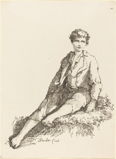 Jeune garçon assis - Thomas Barker