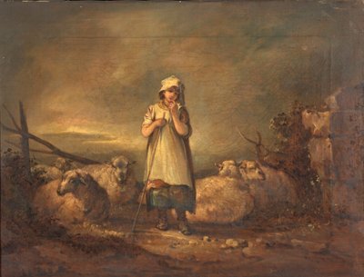 Fille du Gloucestershire gardant des moutons - Thomas Barker of Bath