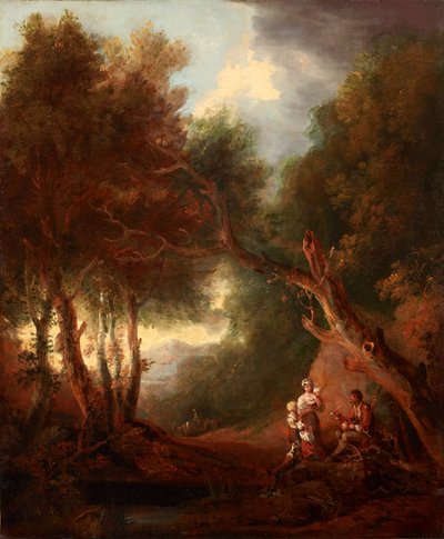 Paysage boisé, soirée d