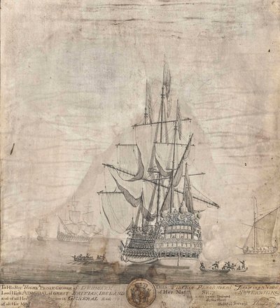 Vue du Navire Royal Sovereign de Sa Majesté - Thomas Baston