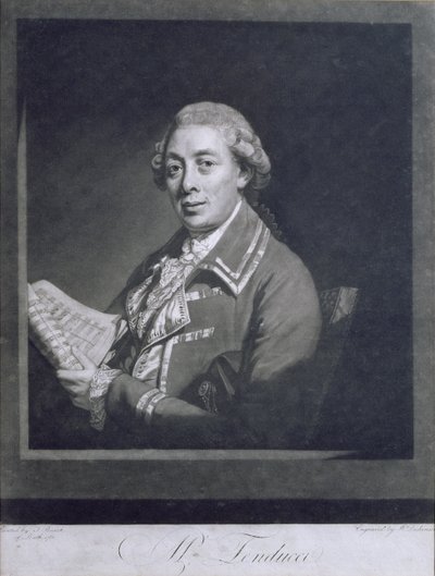 Portrait de Giusto Ferdinando Tenducci, castrat italien, gravé par William Dickinson, 1782 - Thomas Beach