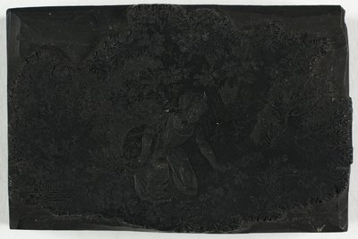 Bloc de bois pour femme cueillant des fleurs - Thomas Bewick