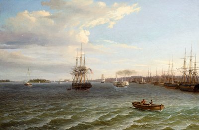 Vue de Philadelphie, regardant vers le sud sur la rivière Delaware - Thomas Birch