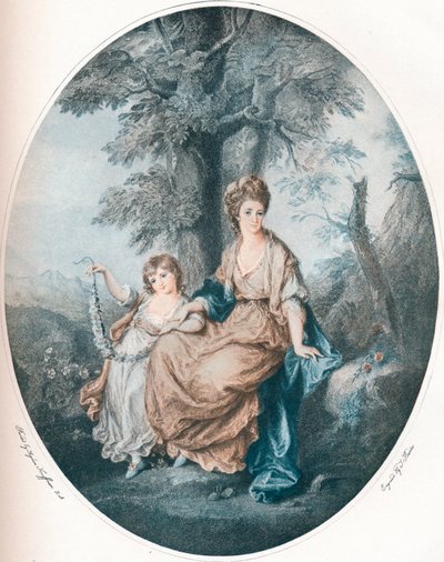 Lady Rushout et sa fille, 1784, 1902 - Thomas Burke