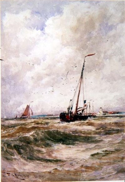 Bateaux de pêche au large de Katwick - Thomas Bush Hardy