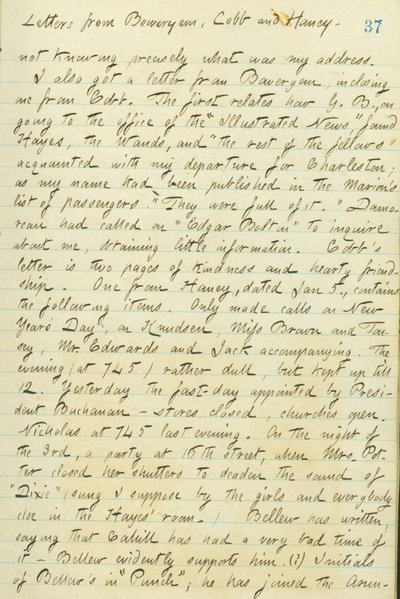Journaux de Thomas Butler Gunn - Volume 15, page 44, 6 janvier 1861 - Thomas Butler Gunn