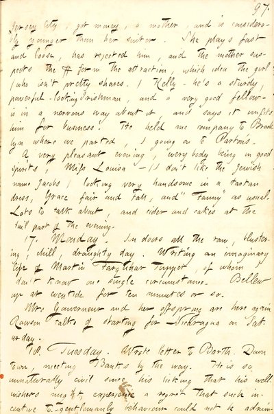 Thomas Butler Gunn Journaux- Volume 8, page 104, 16-18 novembre 1856 - Thomas Butler Gunn