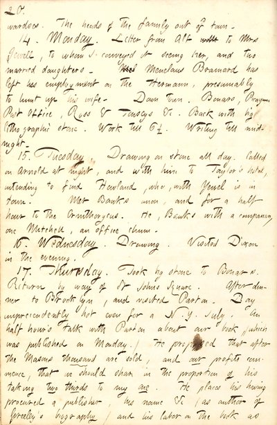 Journaux de Thomas Butler Gunn : Volume 8, page 27, 13-17 juillet 1856 - Thomas Butler Gunn