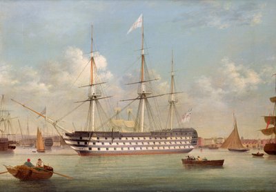 H.M.S. Britannia au large de Plymouth - Thomas Buttersworth
