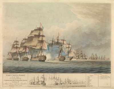 La flotte chinoise lourdement chargée, commandée par le commodore Nathaniel Dance (1748-1827), a forcé l