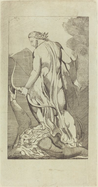 Le Christ piétinant Satan - Thomas Butts, Jr. after William Blake
