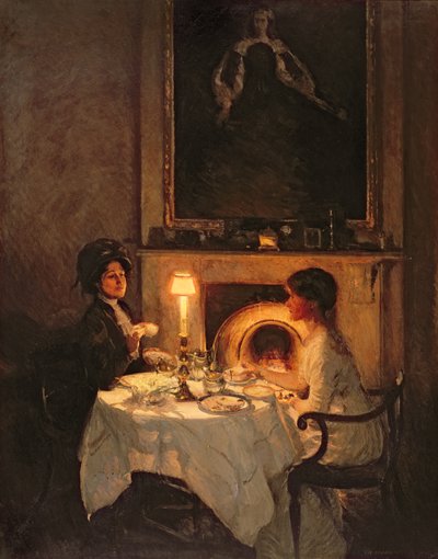 Un visiteur, lumière de bougie et thé - Thomas Cantrell Dugdale