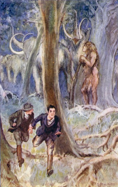Illustration pour Voyage au centre de la Terre de Jules Verne (lithographie en couleur) - Thomas Cantrell Dugdale