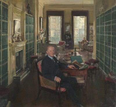 Sir Robert Witt dans sa bibliothèque à 32 Portman Square - Thomas Cantrell Dugdale