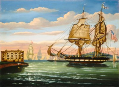 Baie de New York, coucher de soleil - Thomas Chambers