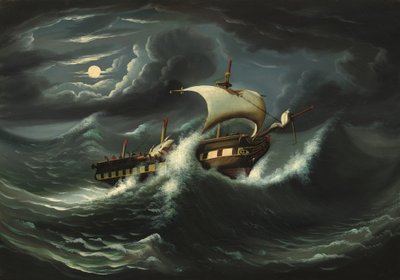 Frégate secouée par la tempête, milieu du 19e siècle - Thomas Chambers
