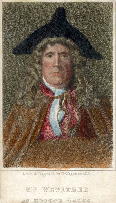 M. Wewitzer en tant que Docteur Caius, 1819 - Thomas Charles Wageman