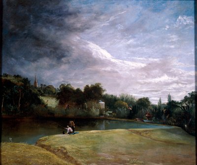 Garçons pêchant dans un réservoir près de Hampstead - Thomas Christopher Hofland