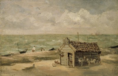 Une cabane de pêcheur au bord de la mer - Thomas Churchyard