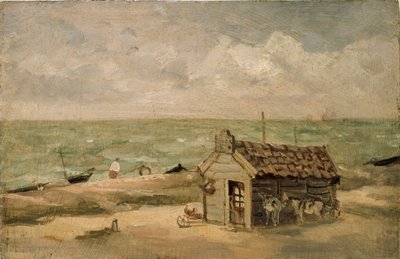 Cabane de pêcheur au bord de la mer, début du 19e siècle - Thomas Churchyard