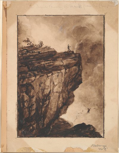 Le Diable jetant le moine du précipice - Thomas Cole