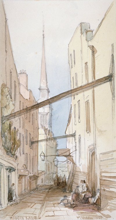 Huggin Lane, City de Londres, 1851 - Thomas Colman Dibdin
