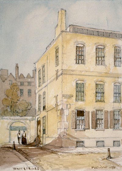 Vue de Whitefriars montrant le coin de Lombard Street, City de Londres, 1851 - Thomas Colman Dibdin
