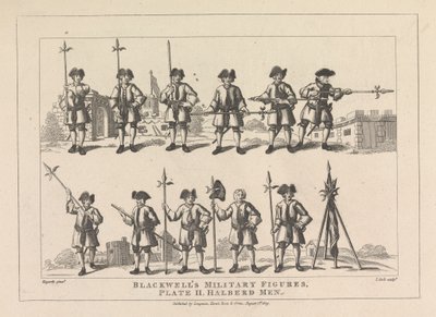 Figures militaires de Blackwell, Planche II, Hommes à hallebarde - Thomas Cook