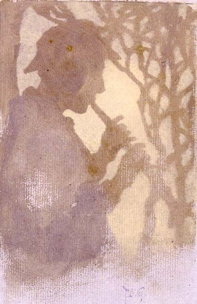 Un forestier, ou Jouant de la flûte au Pays Imaginaire - Thomas Cooper Gotch